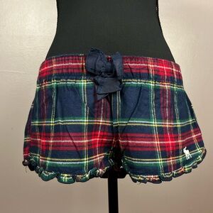 Abercrombie & Fitch Red and Blue Plaid Shorts